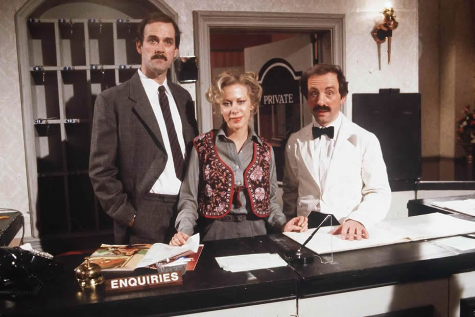 The old Fawlty Towers crew: John Cleese, Connie Booth and Andrew Sachs.