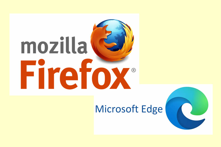 Firefox and Edge Logos.