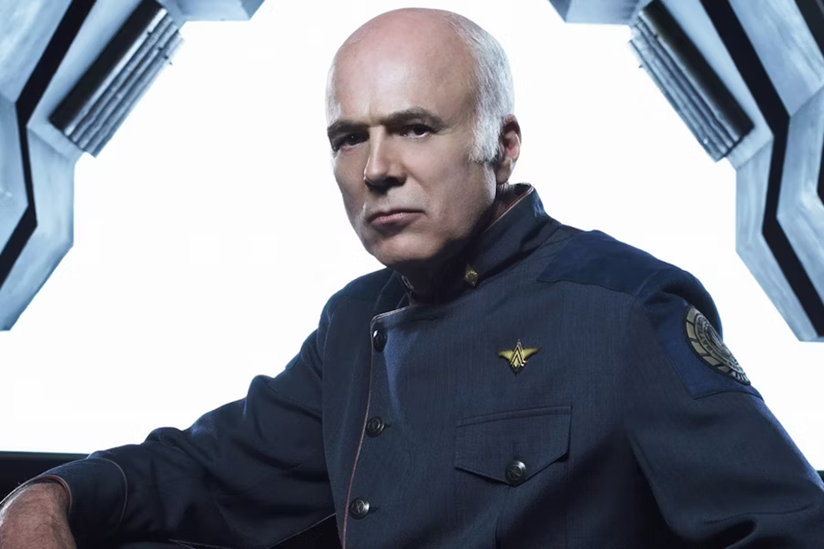 Michael Hogan as Saul Tigh in Battlestar Galactica.