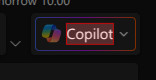 The Copilot button, incorrectly highlighted by uBlock